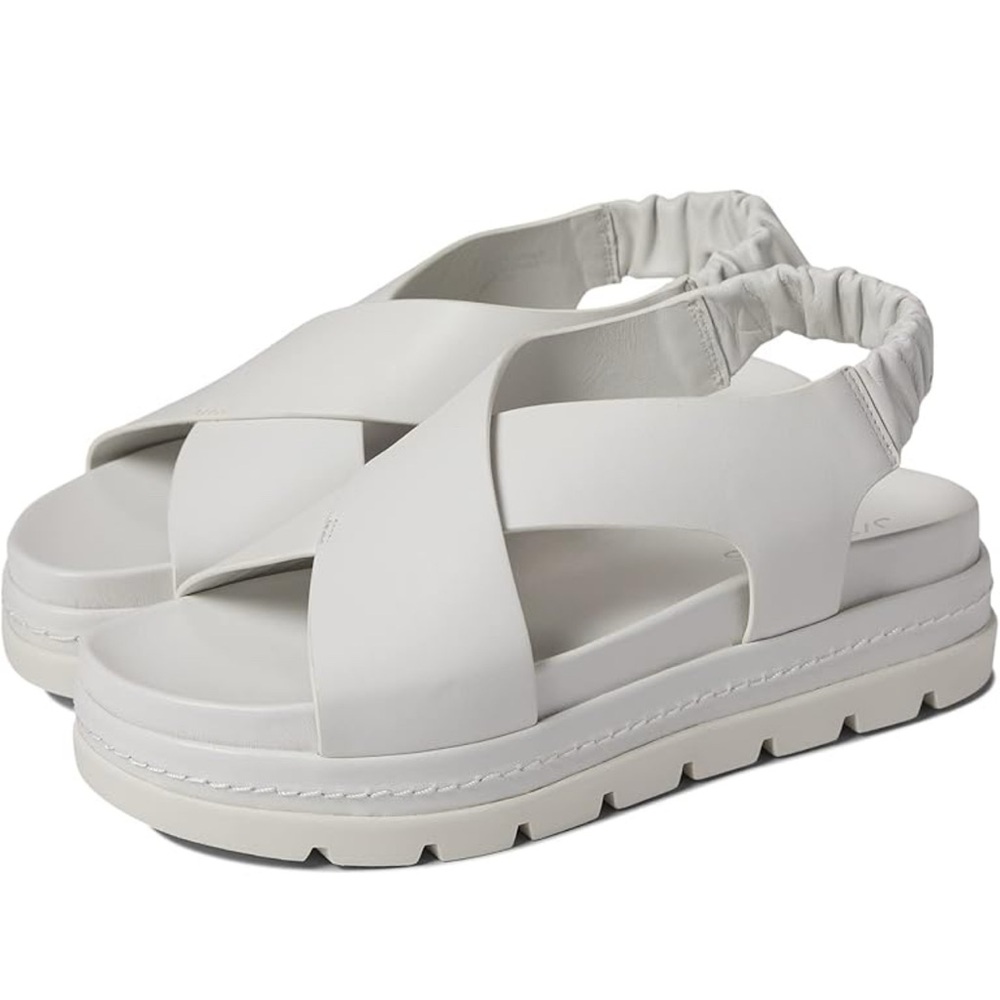 J Slides Resa White Platform Sandals
